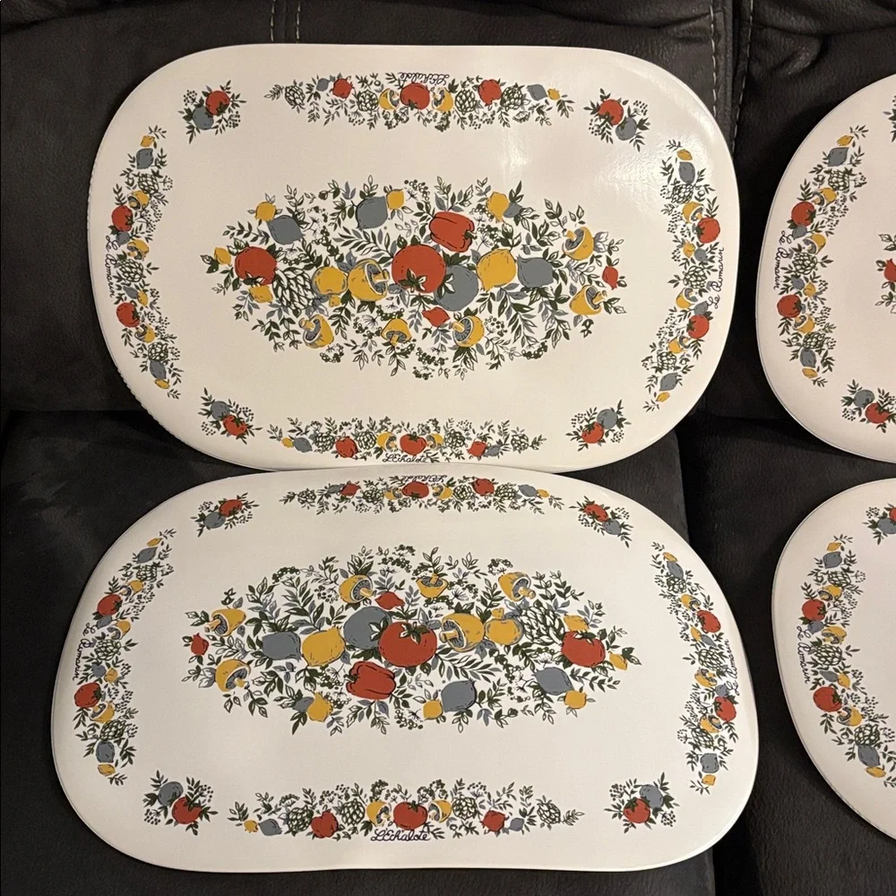 Vintage Corning Corelle SPICE OF LIFE Placemats Vinyl Foam 4pc Set NEW Taiwan
